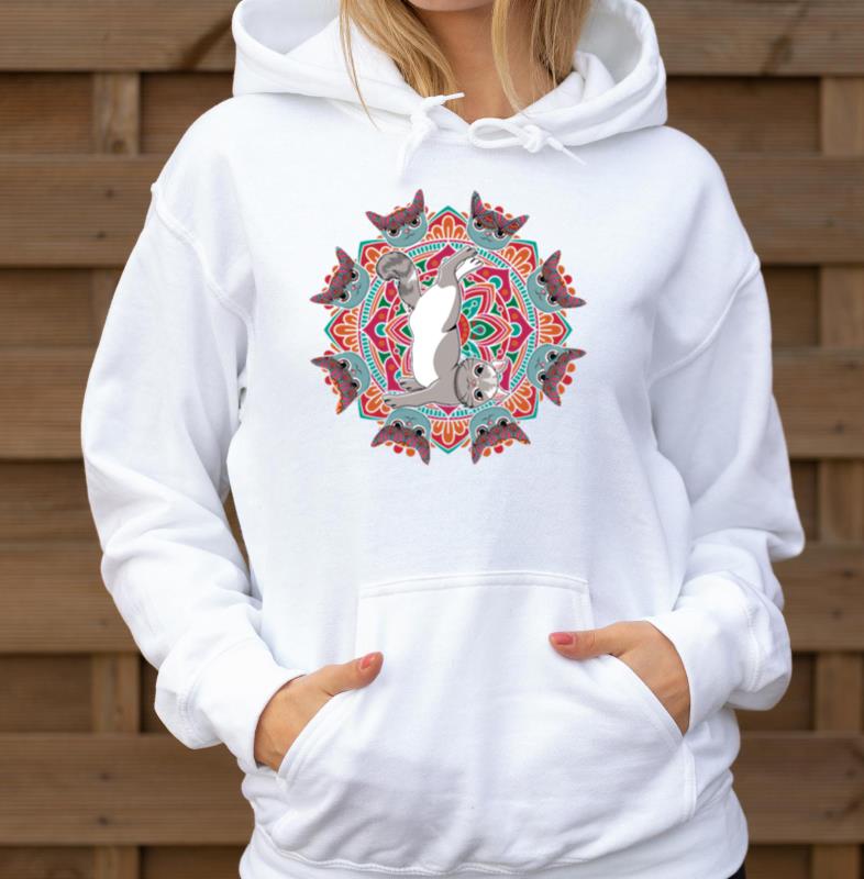 Zen Namaste Animal Meditation Mandala Cat Yoga - Unisex Hoodie