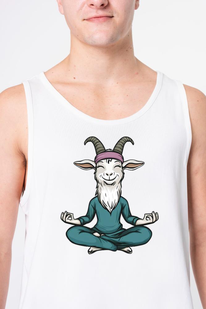 Zen Yoga Goat – Meditating Animal Design - Unisex Tank Top