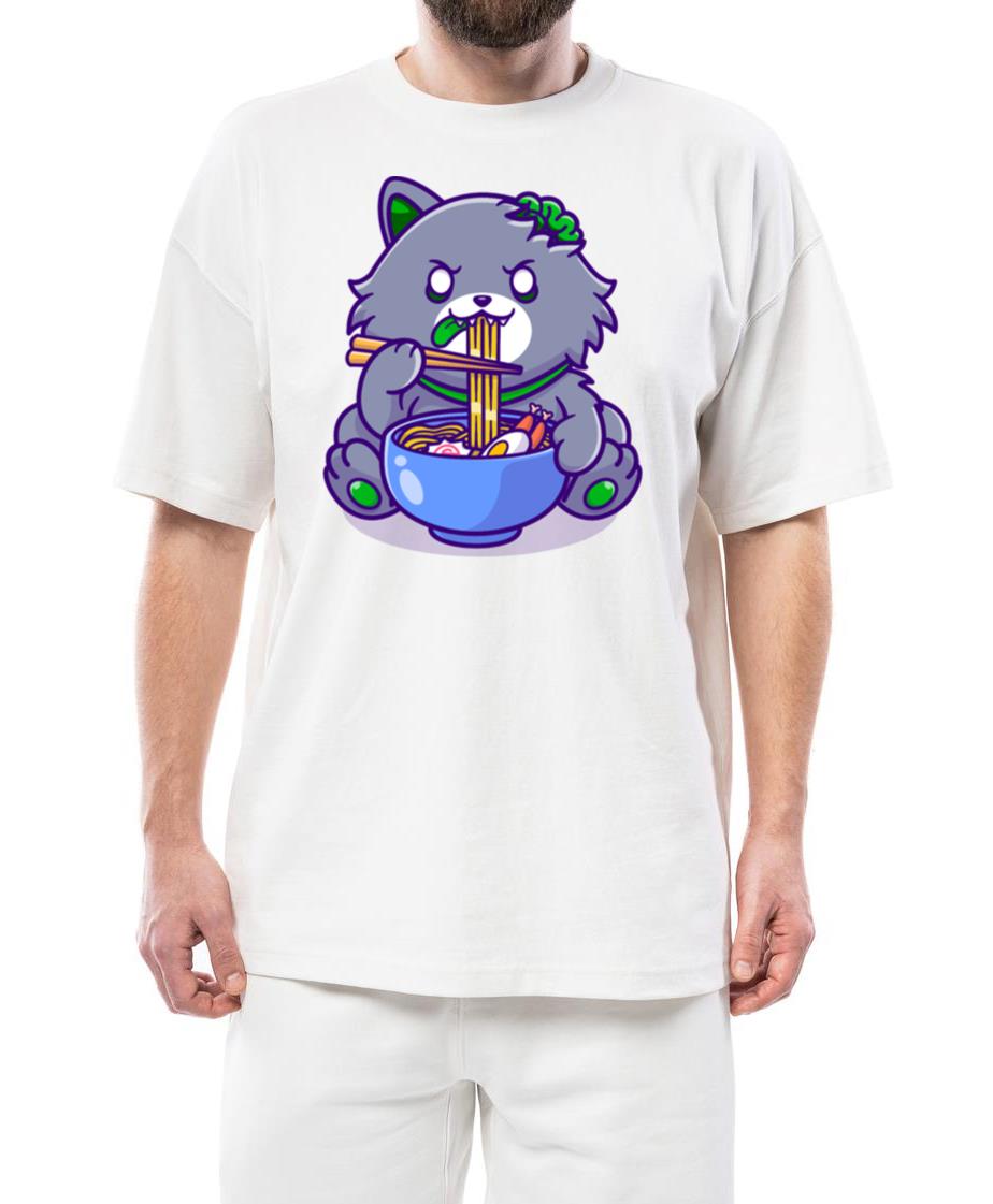 Zombie Cat eating Ramen - Unisex Standard T-Shirt