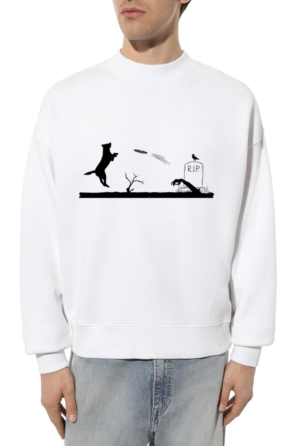 zombie hand playing with a dog - Unisex Sweatshirt