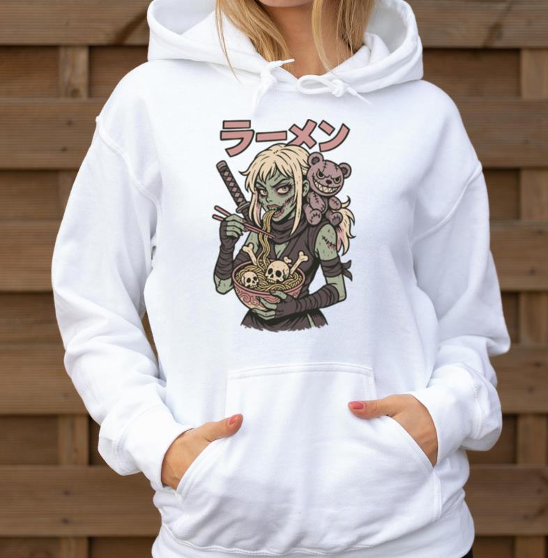 Zombie Ramen Anime Ninja Girl Japanese Horror - Unisex Hoodie