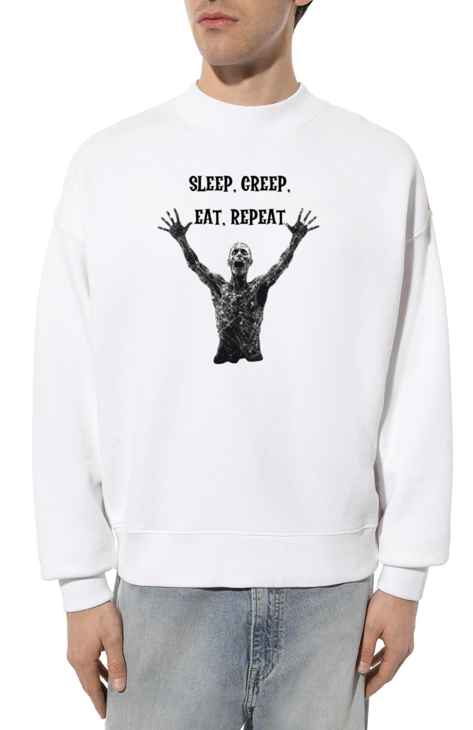 zombie Sleep, Creep, Eat, Repeat, Halloween - Unisex Sweatshirt