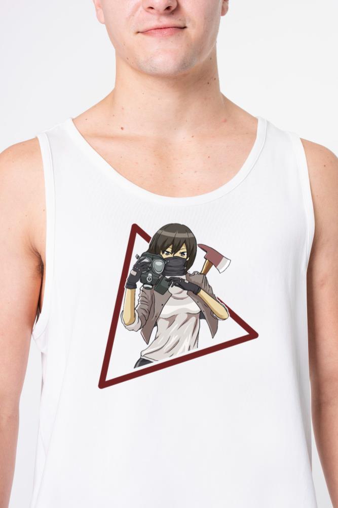 Zombiecore Aesthetic Anime Girl Mask - Unisex Tank Top