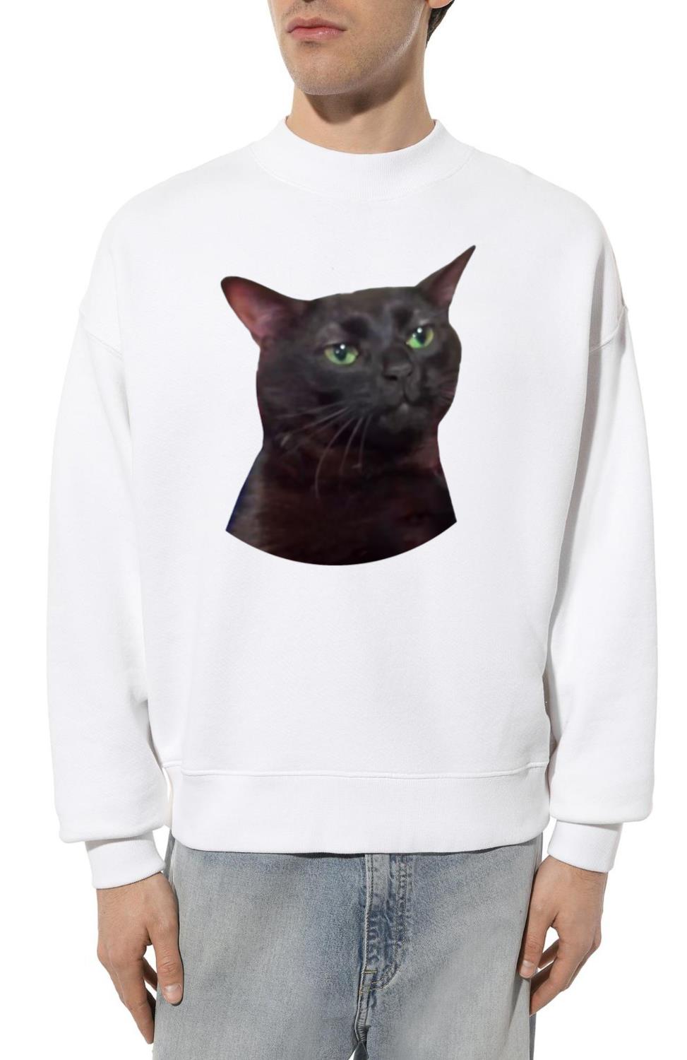 Zoned Out Cat, Black cat zoned out, Zoned Out Cat_1 - Unisex Sweatshirt
