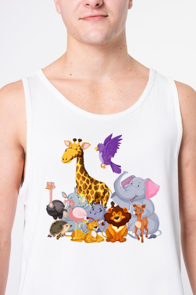Zoo, Jungle Birthday, Cute Animal Art, funny zoo - Unisex Tank Top