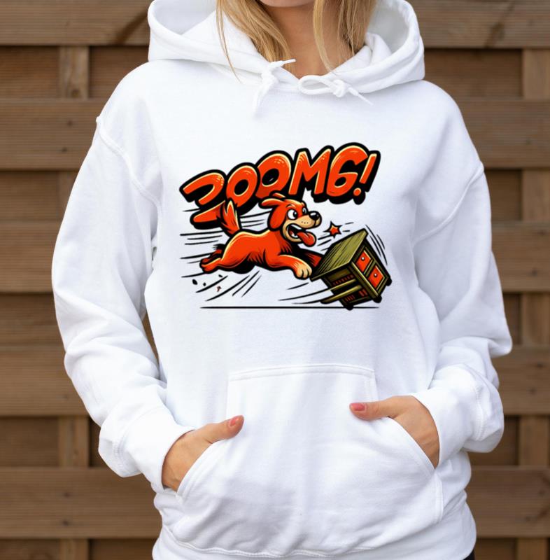 Zoomg Dog Chaos Funny Hyper Dog Cartoon Design - Unisex Hoodie