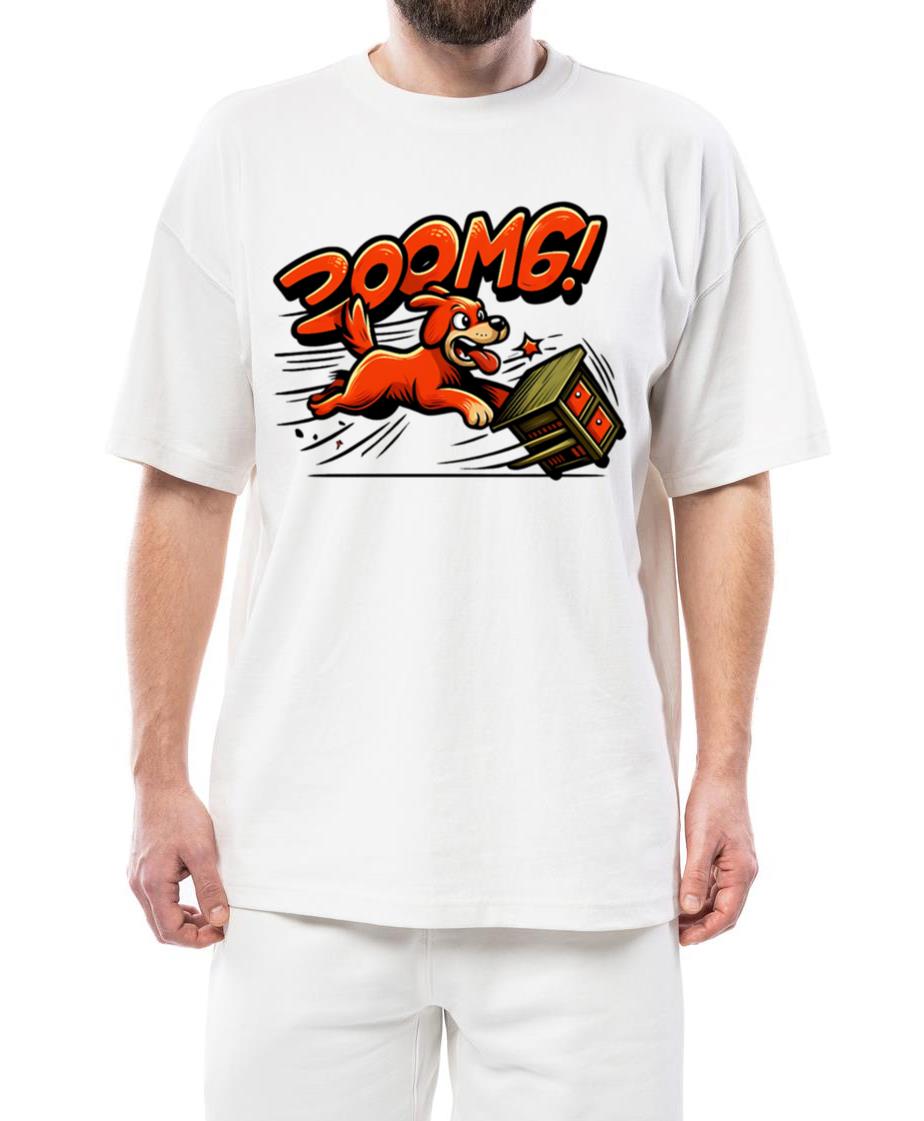 Zoomg Dog Chaos Funny Hyper Dog Cartoon Design - Unisex Standard T-Shirt