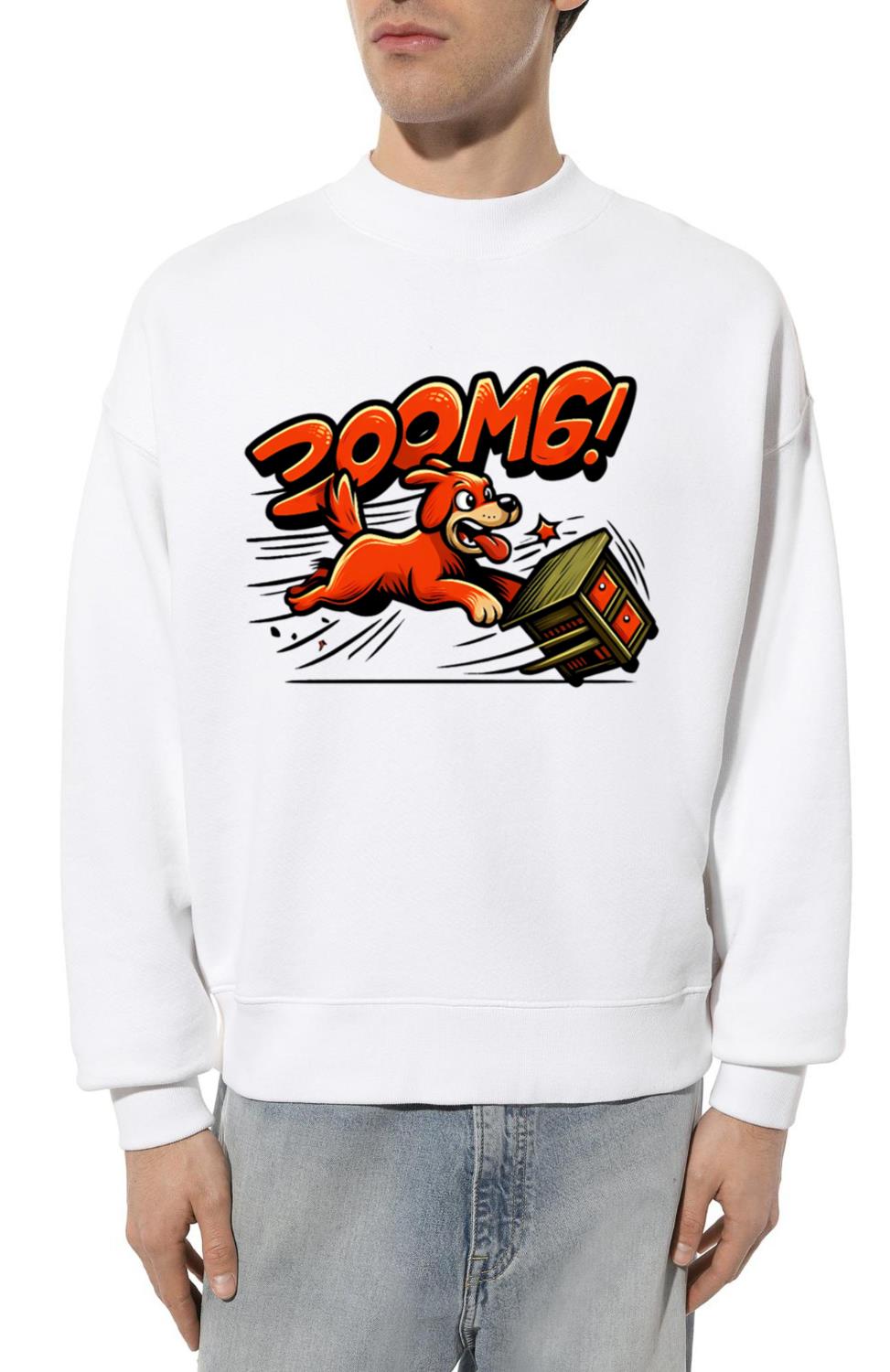 Zoomg Dog Chaos Funny Hyper Dog Cartoon Design - Unisex Sweatshirt
