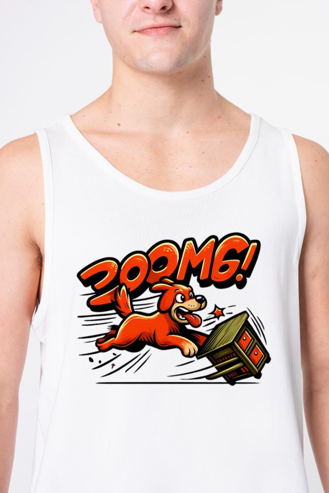 Zoomg Dog Chaos Funny Hyper Dog Cartoon Design - Unisex Tank Top