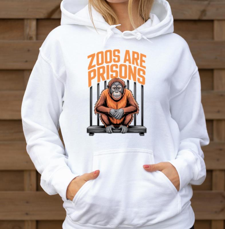 Zoos Are Prisons Animal Liberation Statement - Unisex Hoodie